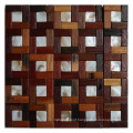 Natural Irregular Solid Wood 3D Backsplash Wood Mosaic Wall Tiles Designs